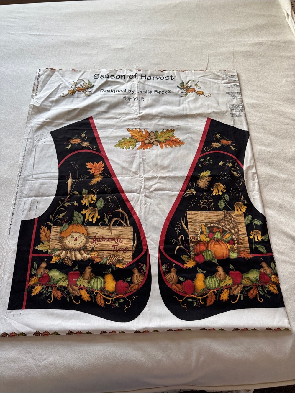 Season of Harvest vest panels